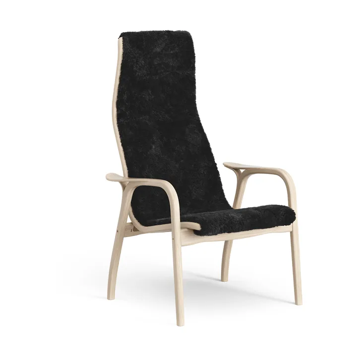 Lamino armchair - Sheepskin Black-white pigmented oak - Swedese