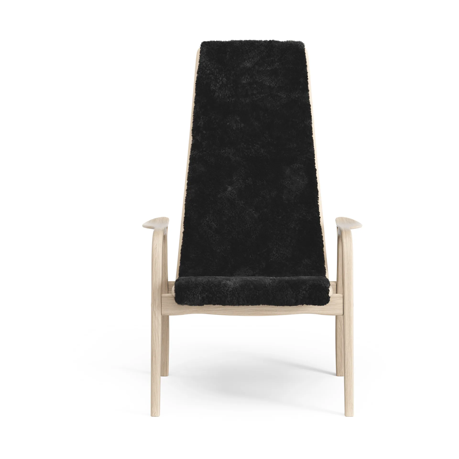 Lamino armchair, Sheepskin Black-white pigmented oak Swedese