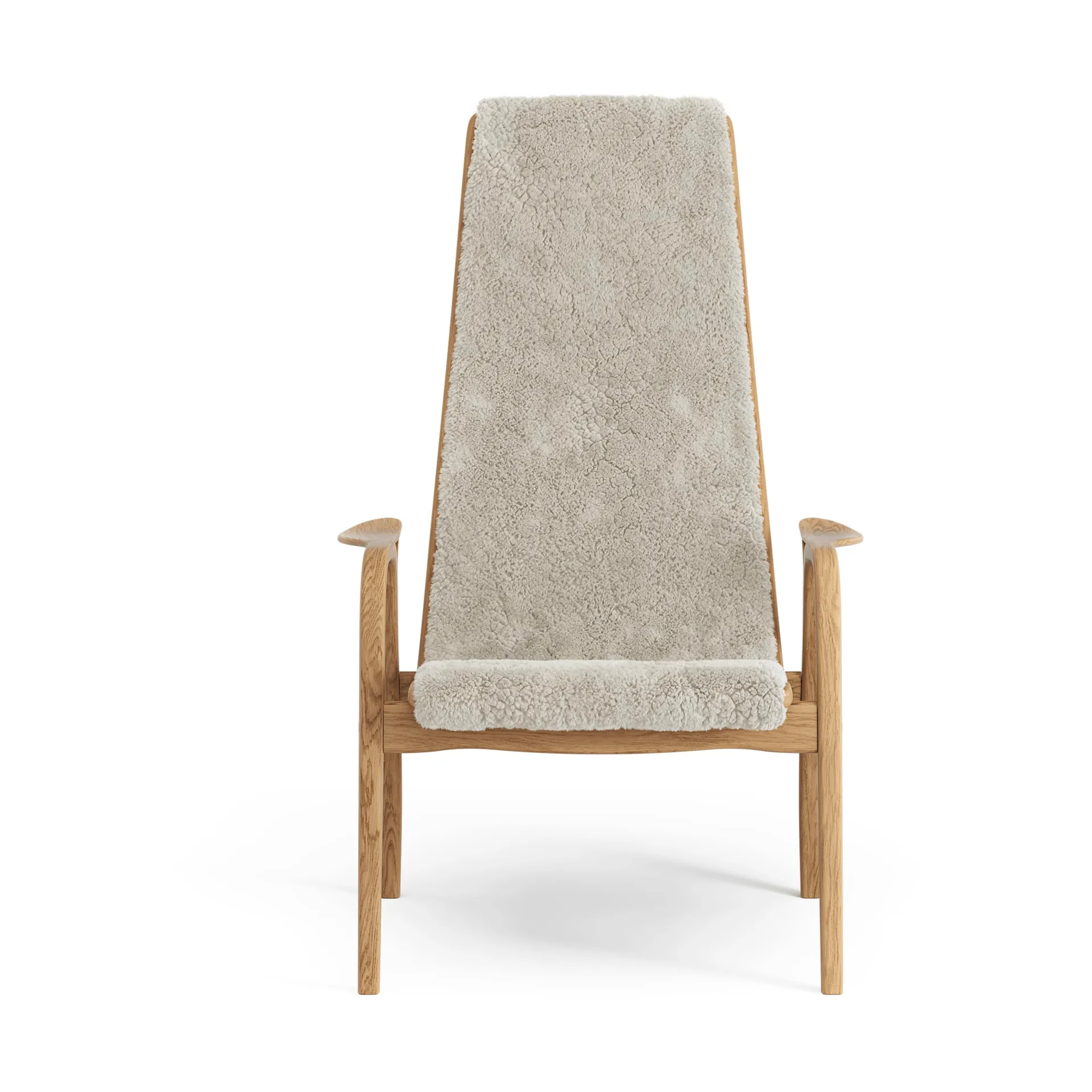 Lamino armchair, Sheepskin Moonlight-oiled oak Swedese