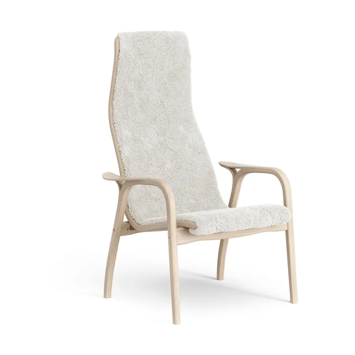 Lamino armchair - Sheepskin Off white-white pigmented oak - Swedese