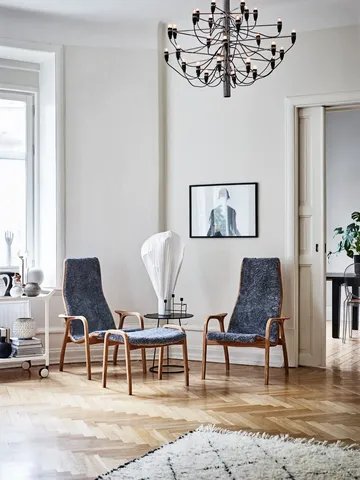 Lamino armchair - Sheepskin Sahara-lacquered beech - Swedese