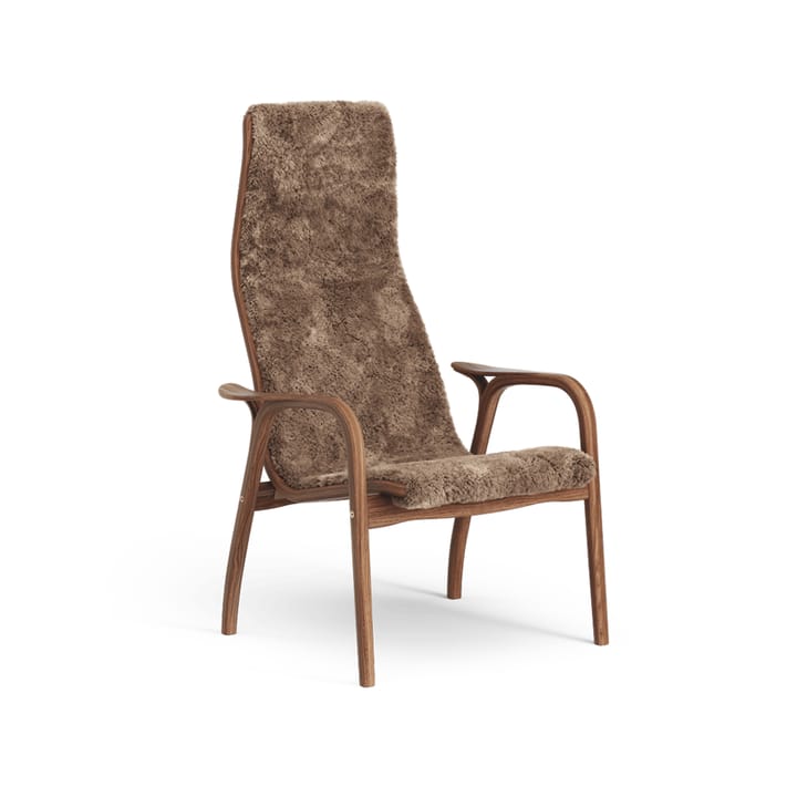 Lamino armchair - Sheepskin sahara, lacquered walnut - Swedese