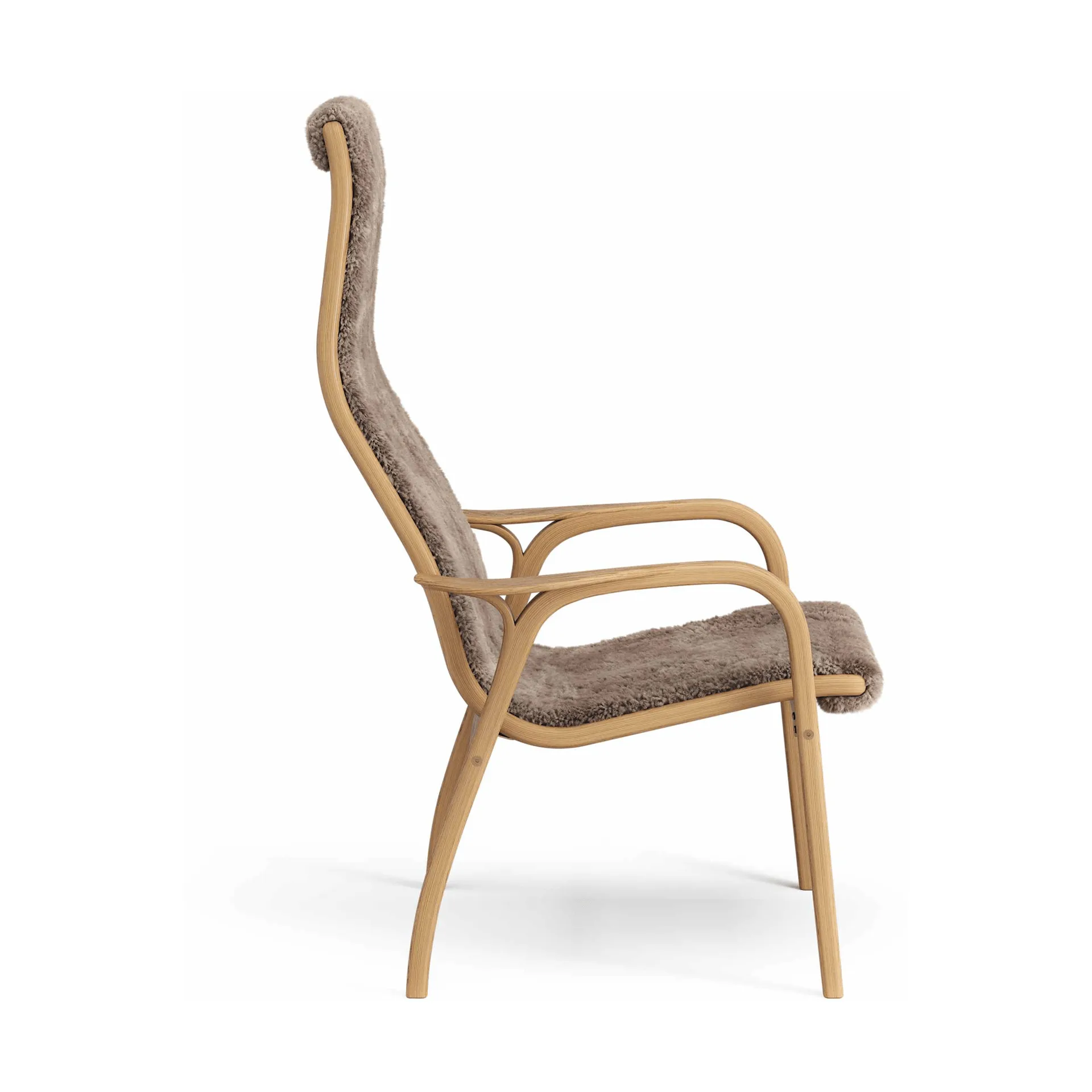 Lamino armchair, Sheepskin Sahara-oiled oak Swedese