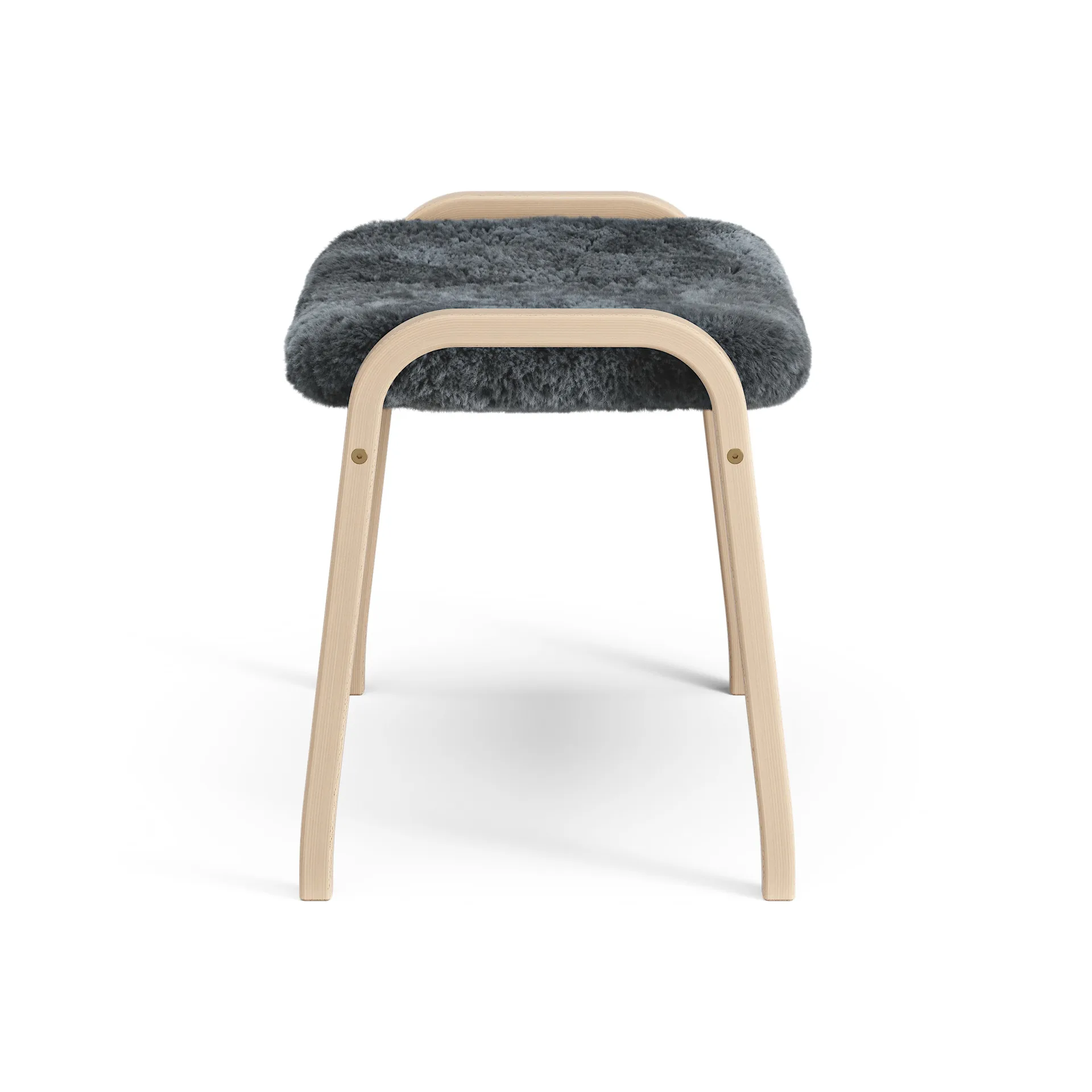 Lamino foot stool laquered beech/sheep skin, Charcoal (dark grey) Swedese