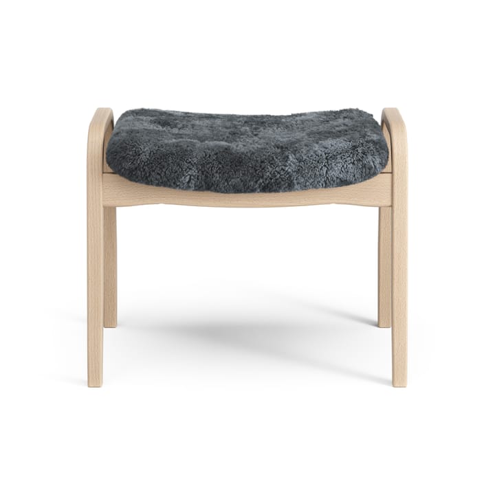 Lamino foot stool laquered beech/sheep skin, Charcoal (dark grey) Swedese