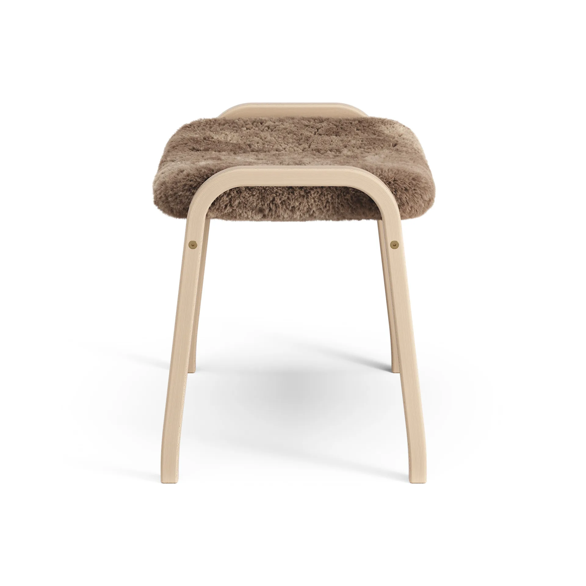 Lamino foot stool laquered beech/sheep skin, Sahara (nougat brown) Swedese