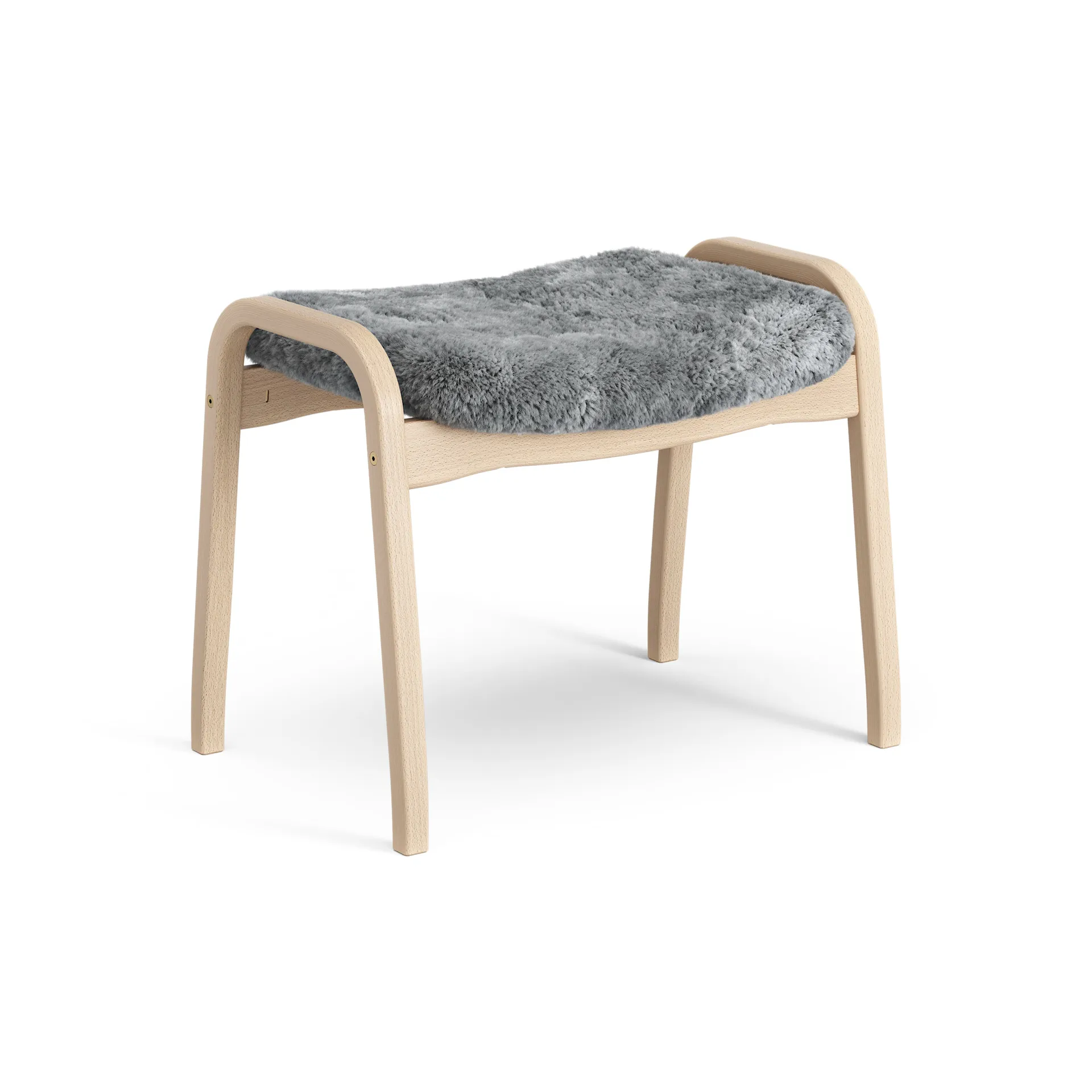 Lamino foot stool laquered beech/sheep skin, Scandinavian Grey (grey) Swedese