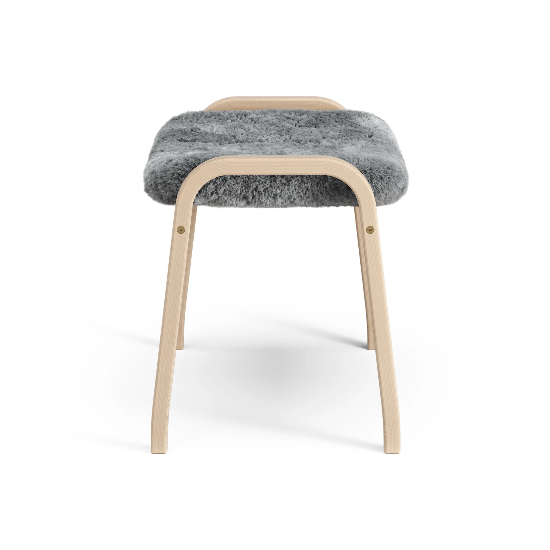 Lamino foot stool laquered beech/sheep skin, Scandinavian Grey (grey) Swedese