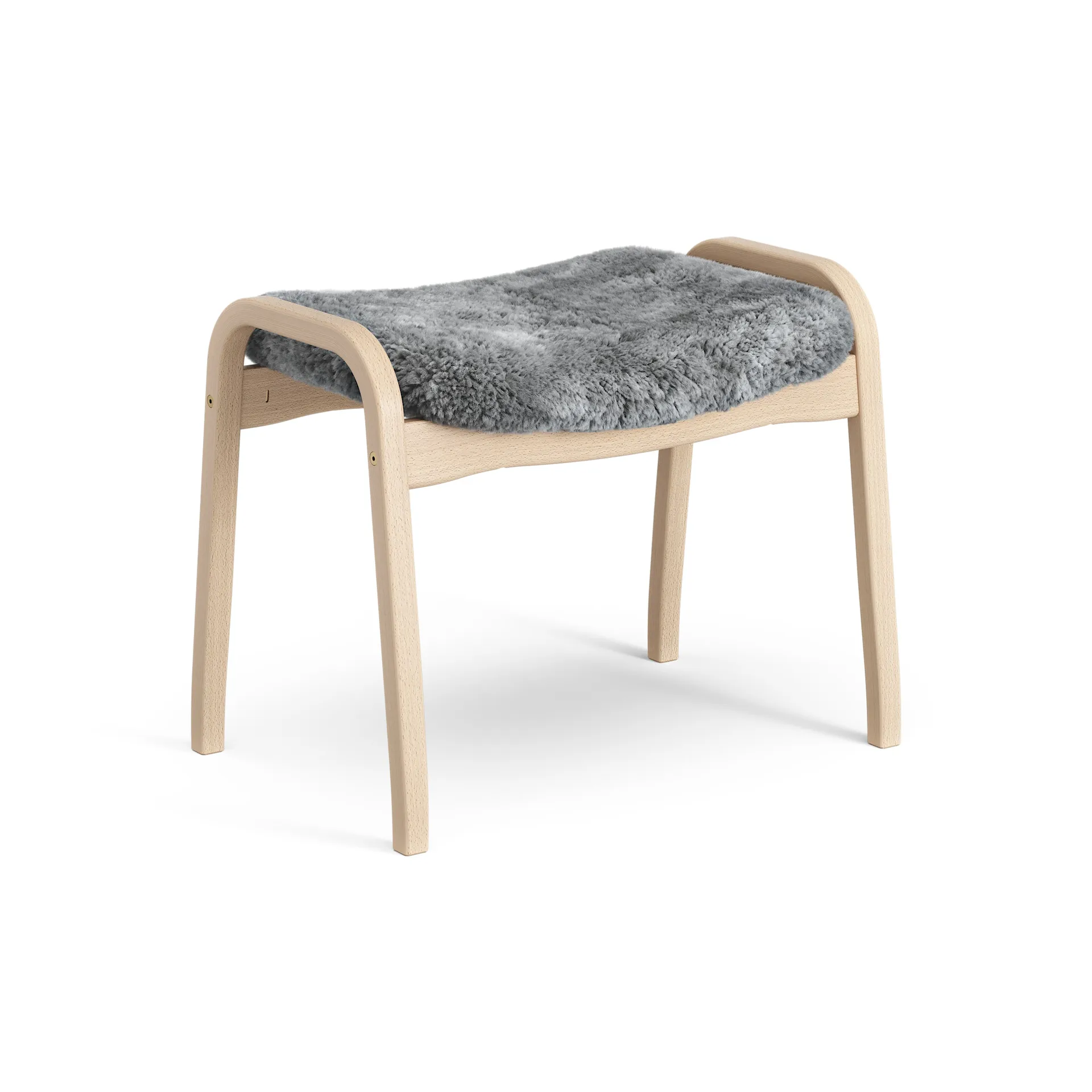 Lamino foot stool laquered beech/sheep skin, Scandinavian Grey (grey) Swedese