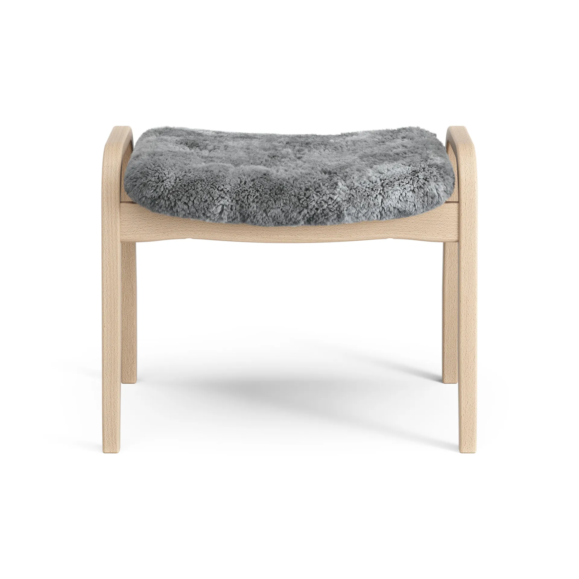 Lamino foot stool laquered beech/sheep skin, Scandinavian Grey (grey) Swedese