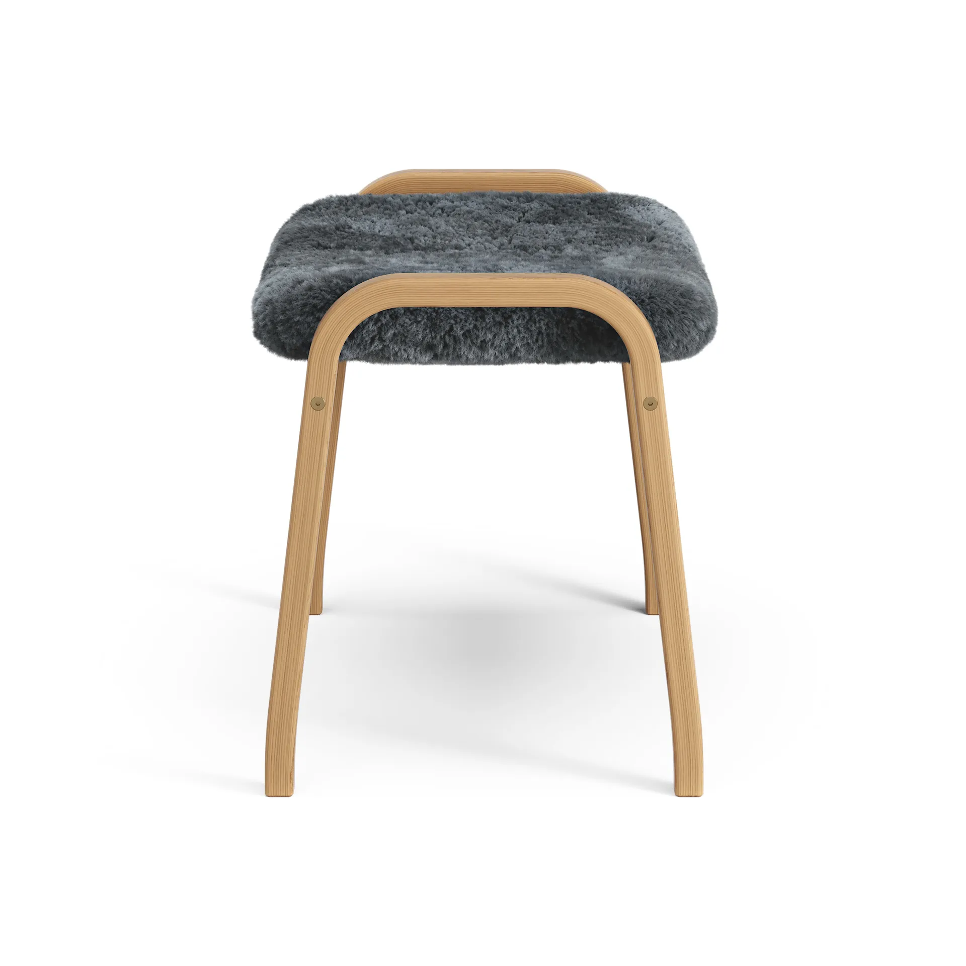 Lamino foot stool oiled oak/sheep skin, Charcoal (dark grey) Swedese