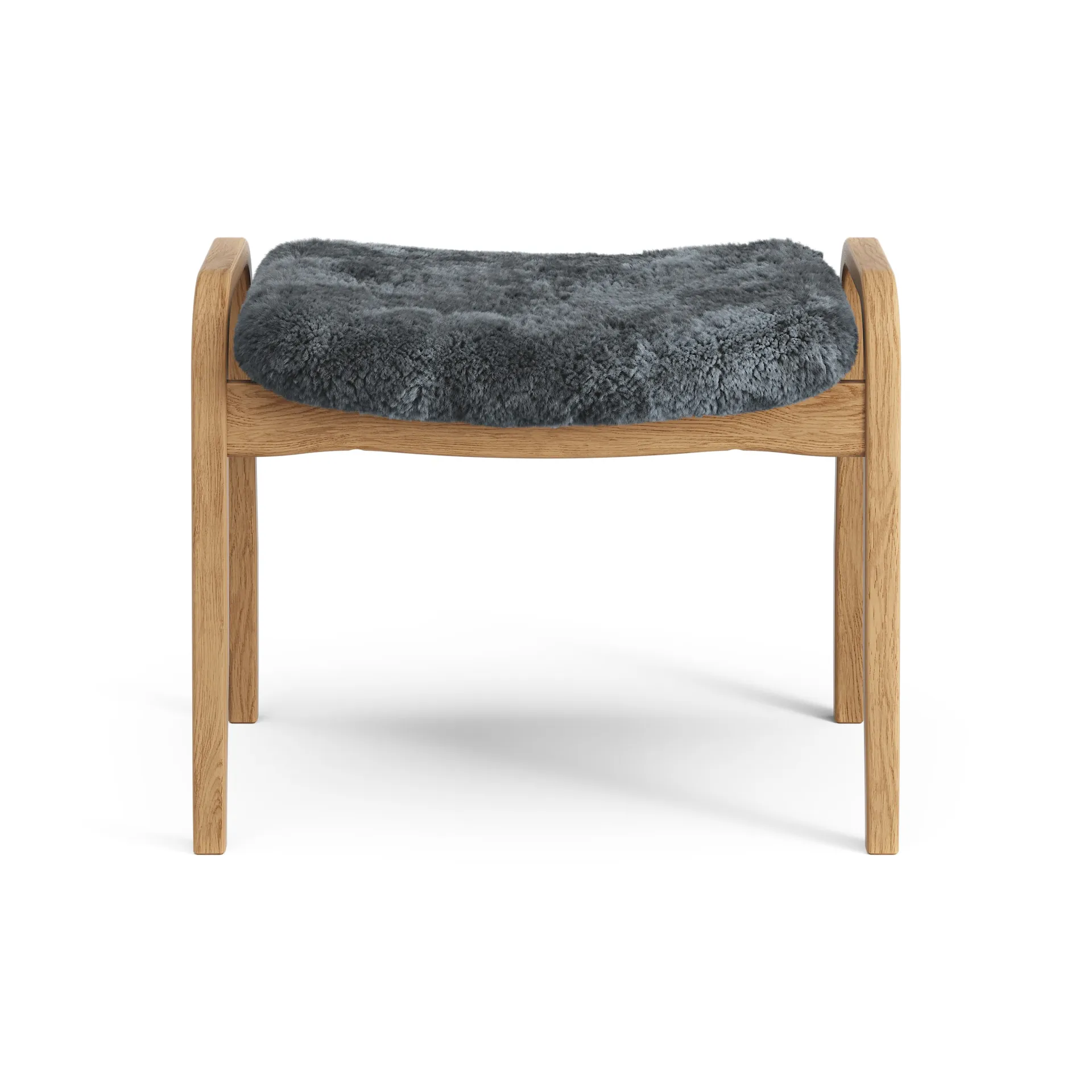 Lamino foot stool oiled oak/sheep skin, Charcoal (dark grey) Swedese