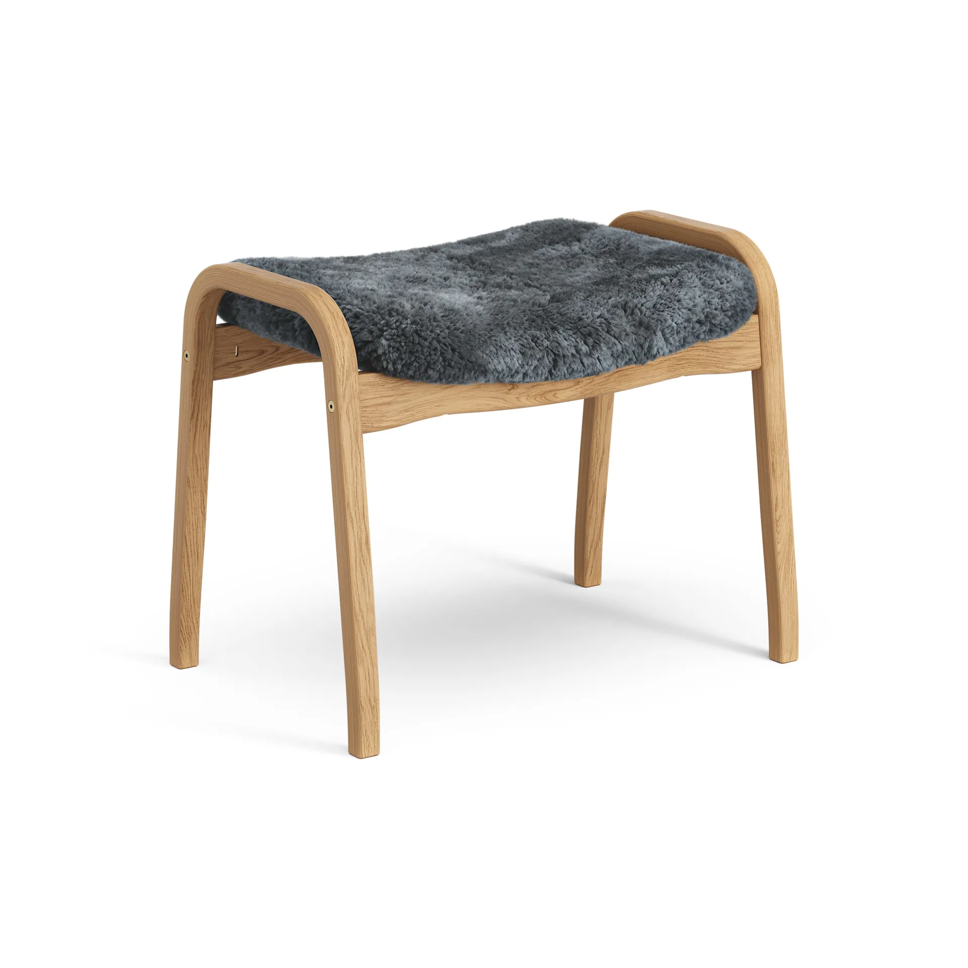 Lamino foot stool oiled oak/sheep skin, Charcoal (dark grey) Swedese