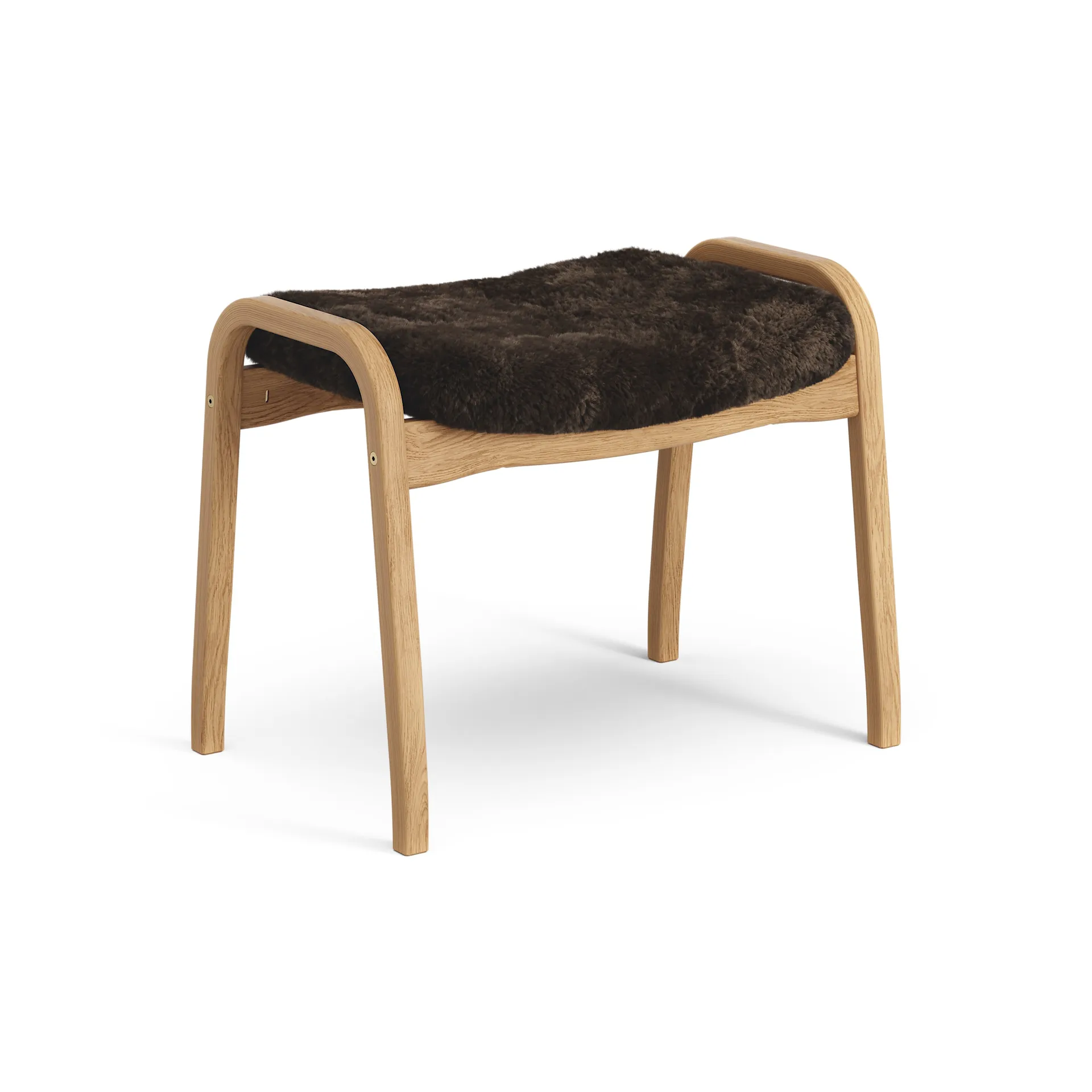 Lamino foot stool oiled oak/sheep skin, Espresso (brown) Swedese