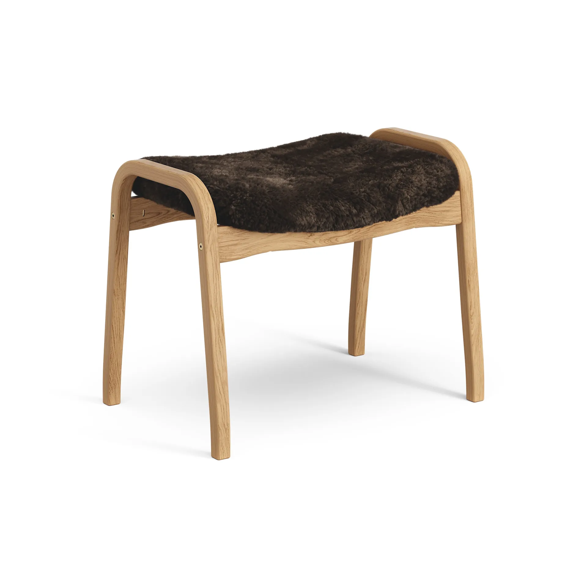 Lamino foot stool oiled oak/sheep skin, Espresso (brown) Swedese