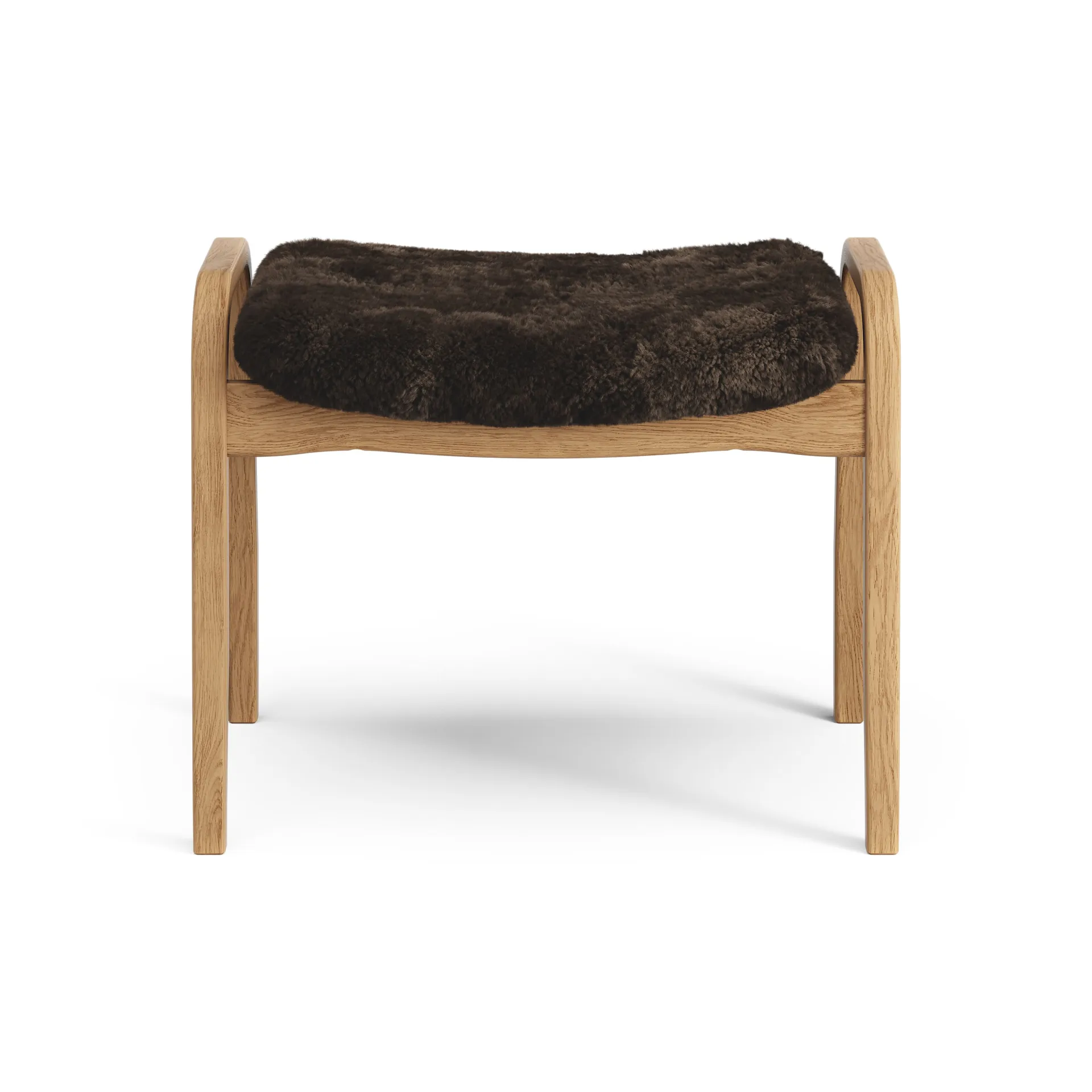 Lamino foot stool oiled oak/sheep skin, Espresso (brown) Swedese