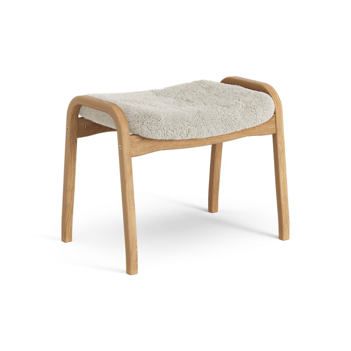 Lamino foot stool oiled oak/sheep skin - Moonlight (beige) - Swedese