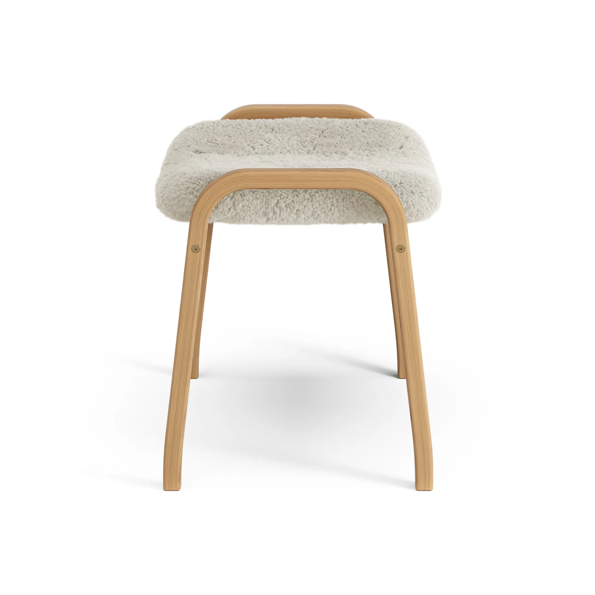 Lamino foot stool oiled oak/sheep skin, Moonlight (beige) Swedese