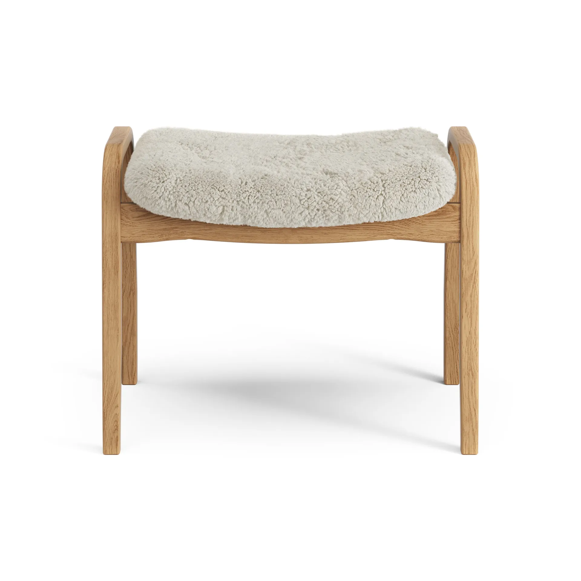 Lamino foot stool oiled oak/sheep skin, Moonlight (beige) Swedese