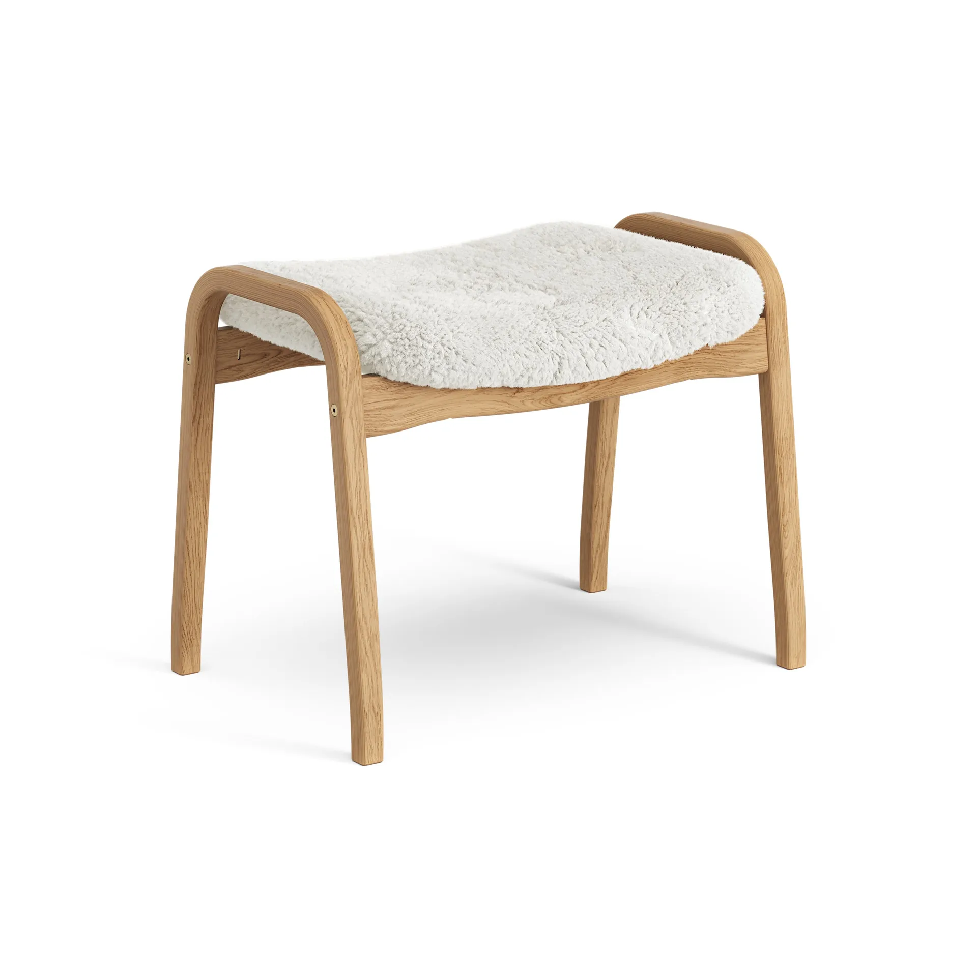 Lamino foot stool oiled oak/sheep skin, Off white (white) Swedese