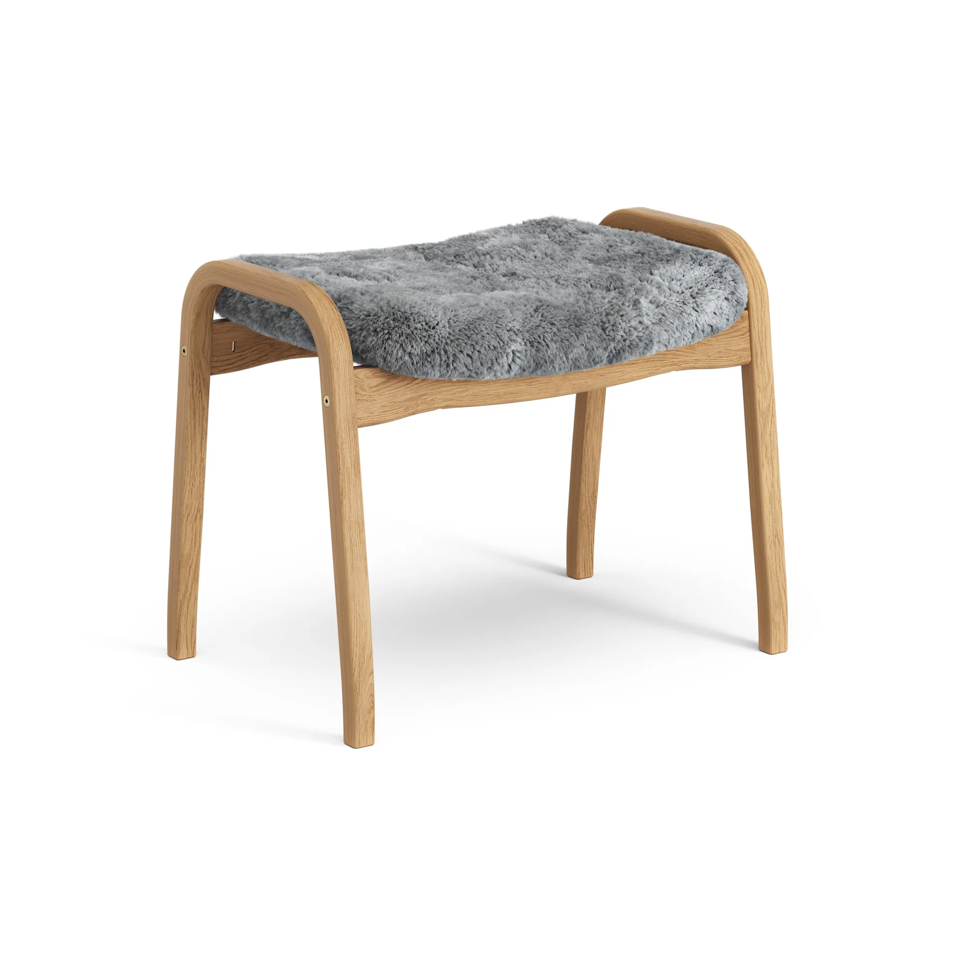 Lamino foot stool oiled oak/sheep skin, Scandinavian Grey (grey) Swedese