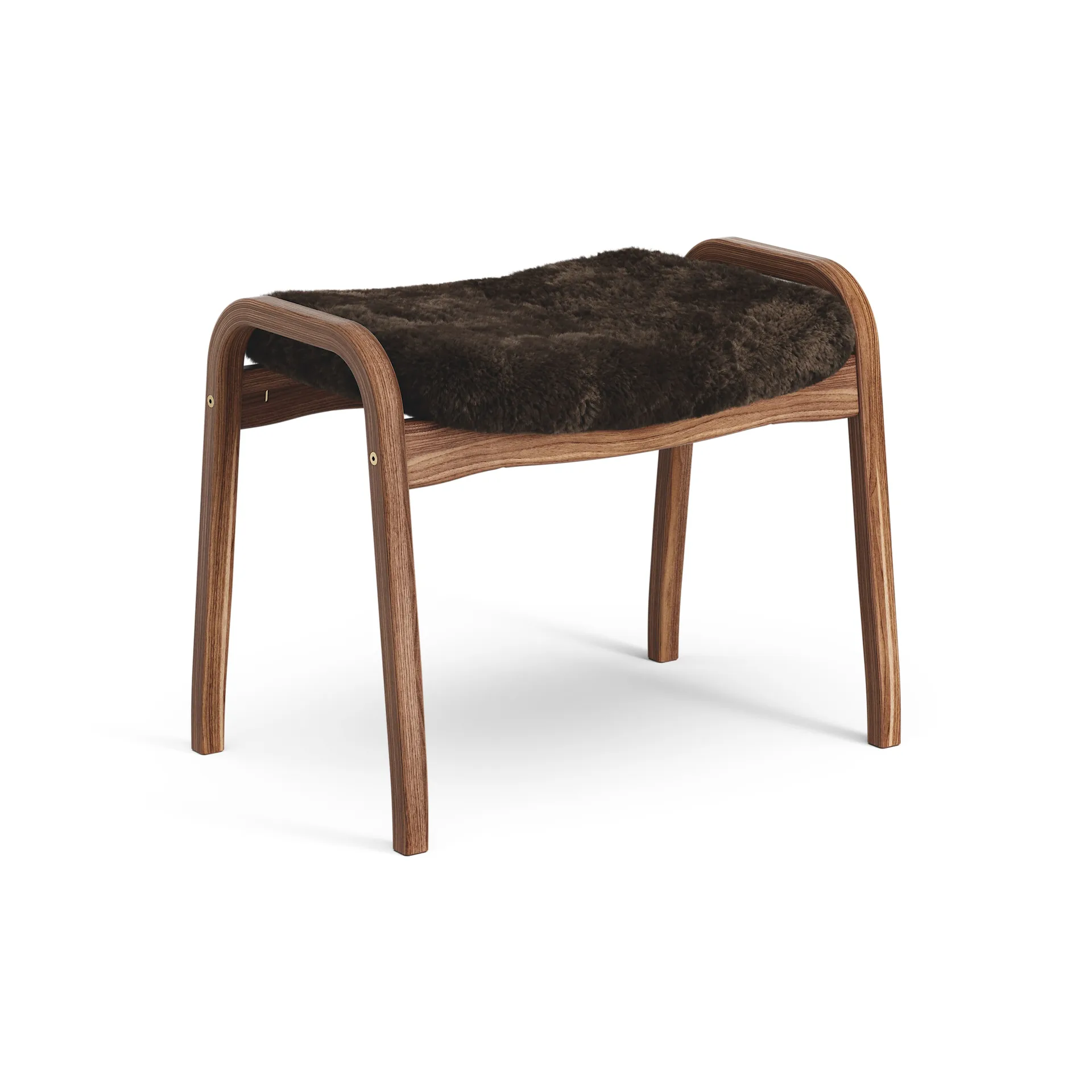 Lamino foot stool oiled walnut/sheep skin, Espresso (brown) Swedese