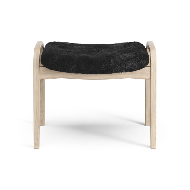 Lamino foot stool white pigmented oak/sheep skin, Black (black) Swedese