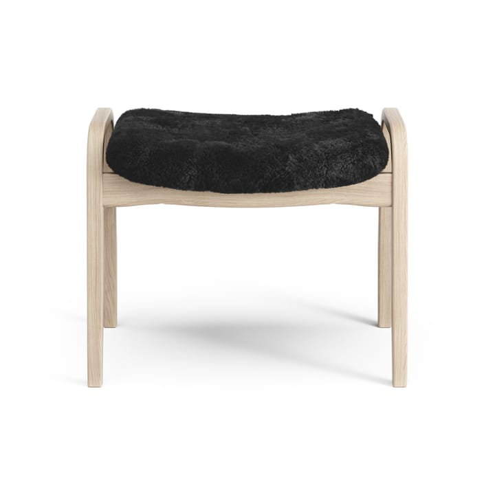 Lamino foot stool white pigmented oak/sheep skin - Black (black) - Swedese