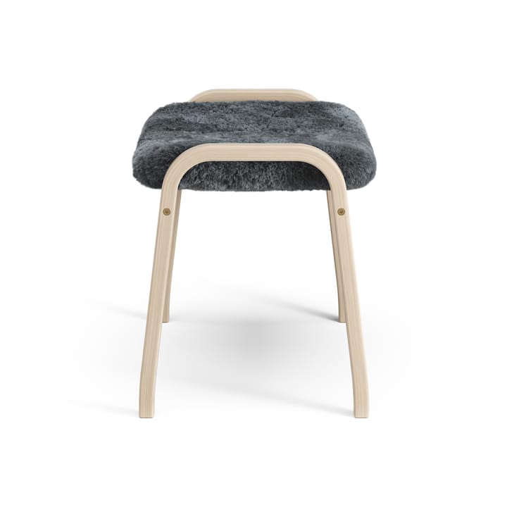 Lamino foot stool white pigmented oak/sheep skin - Charcoal (dark grey) - Swedese