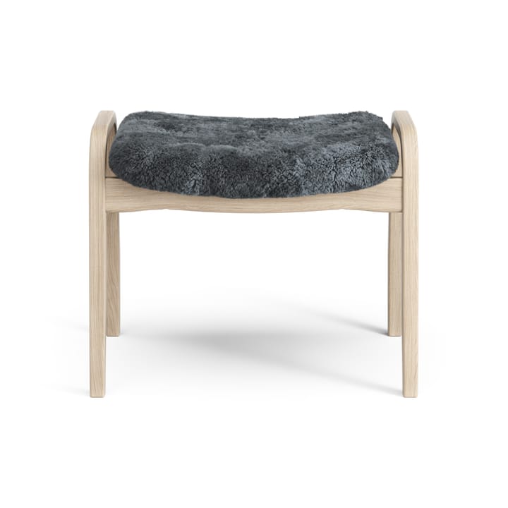 Lamino foot stool white pigmented oak/sheep skin - Charcoal (dark grey) - Swedese
