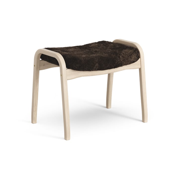 Lamino foot stool white pigmented oak/sheep skin - Espresso (brown) - Swedese