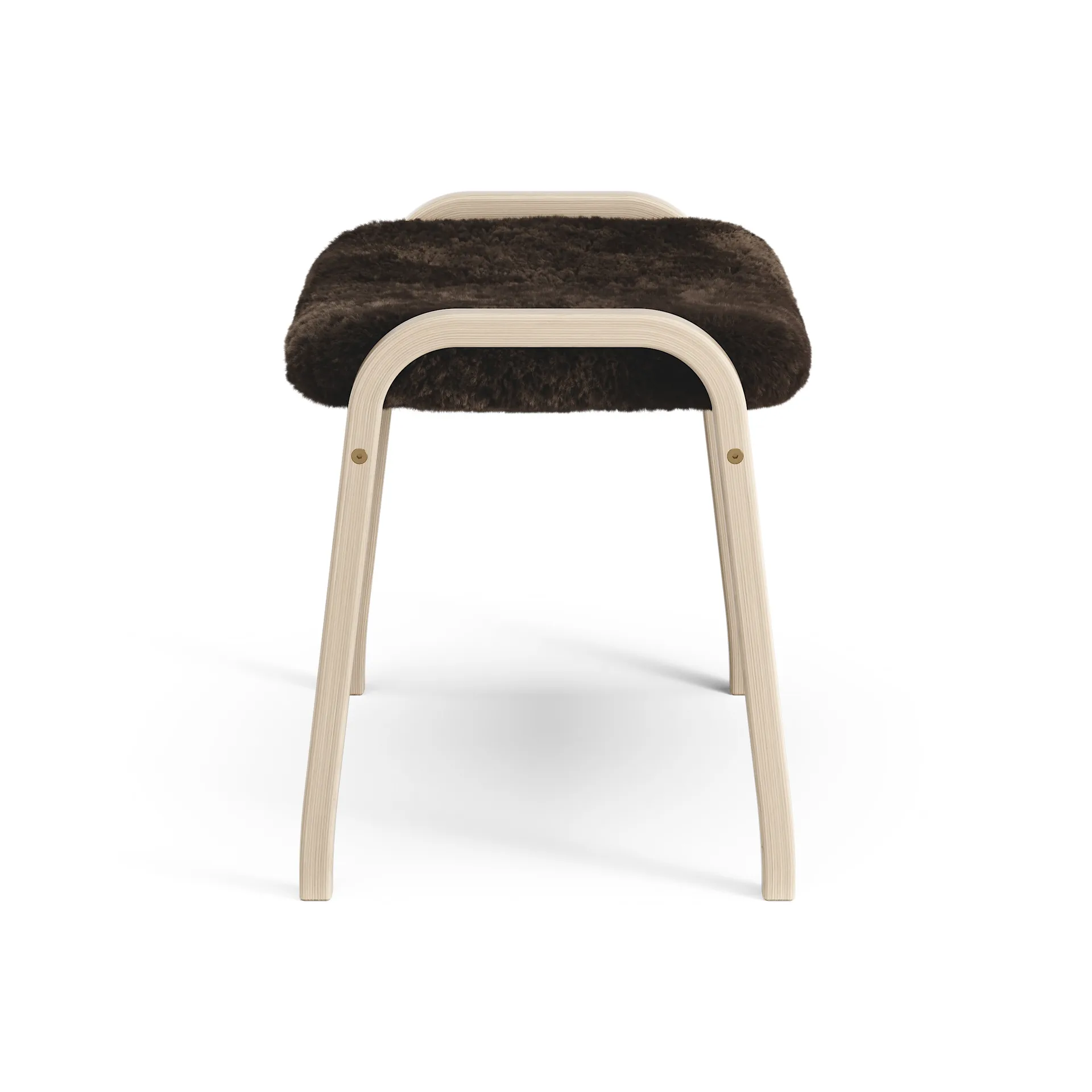 Lamino foot stool white pigmented oak/sheep skin, Espresso (brown) Swedese