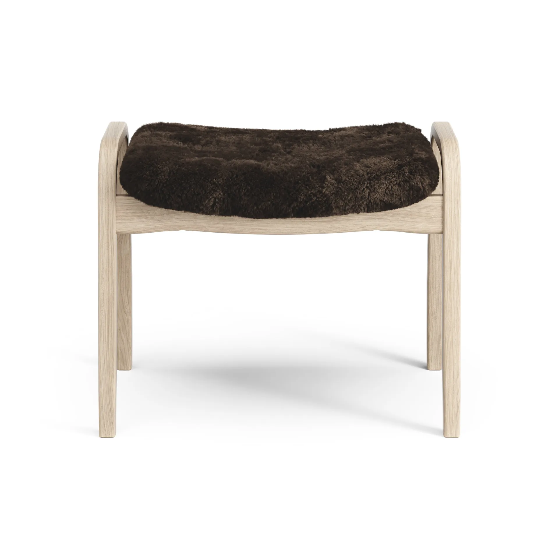 Lamino foot stool white pigmented oak/sheep skin, Espresso (brown) Swedese