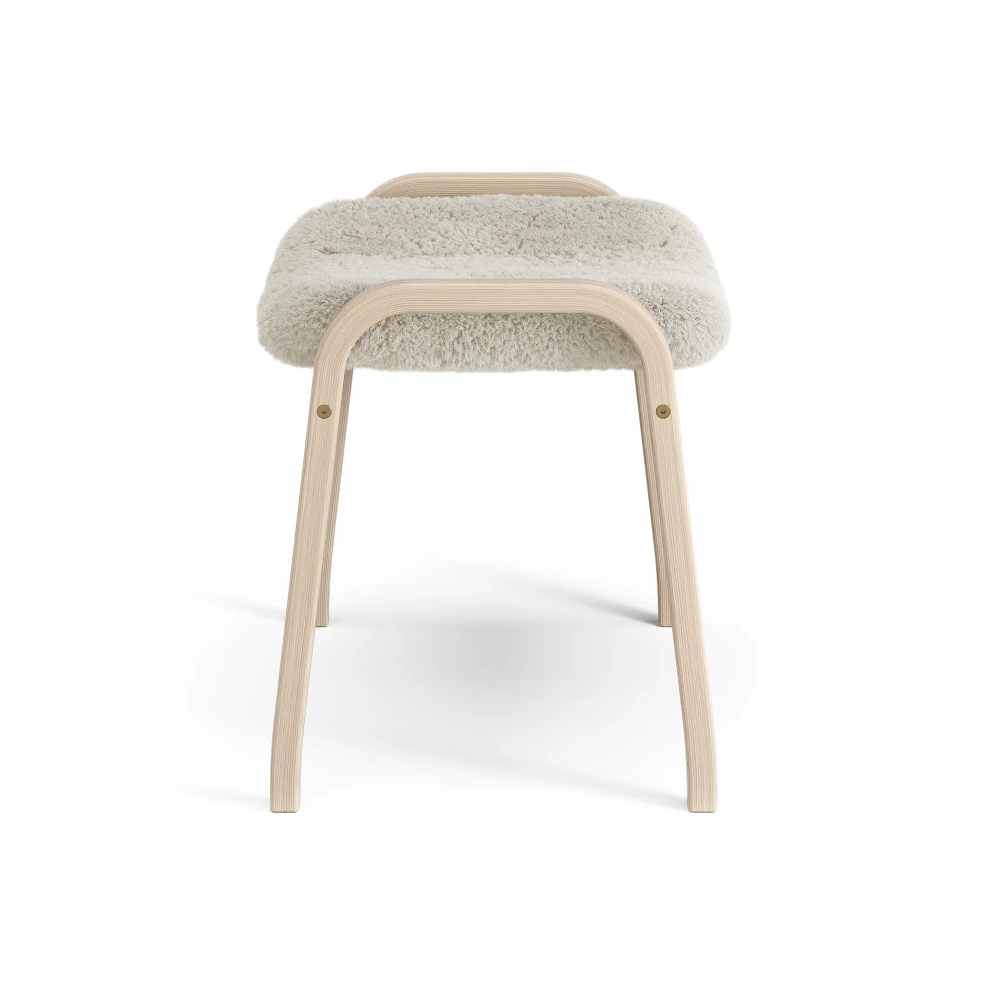 Lamino foot stool white pigmented oak/sheep skin, Moonlight (beige) Swedese