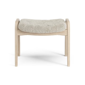Lamino foot stool white pigmented oak/sheep skin - Moonlight (beige) - Swedese