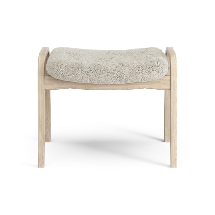 Lamino foot stool white pigmented oak/sheep skin, Moonlight (beige) Swedese