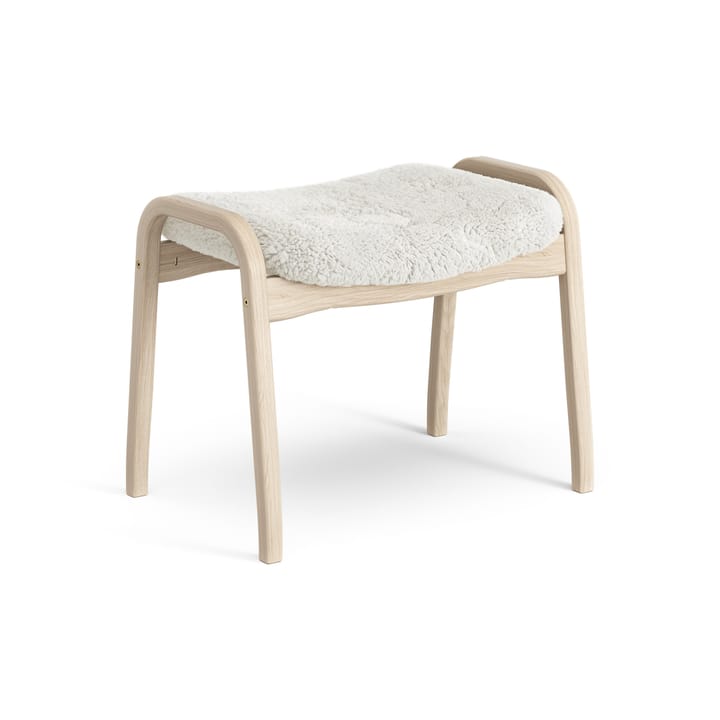 Lamino foot stool white pigmented oak/sheep skin, Off white (white) Swedese