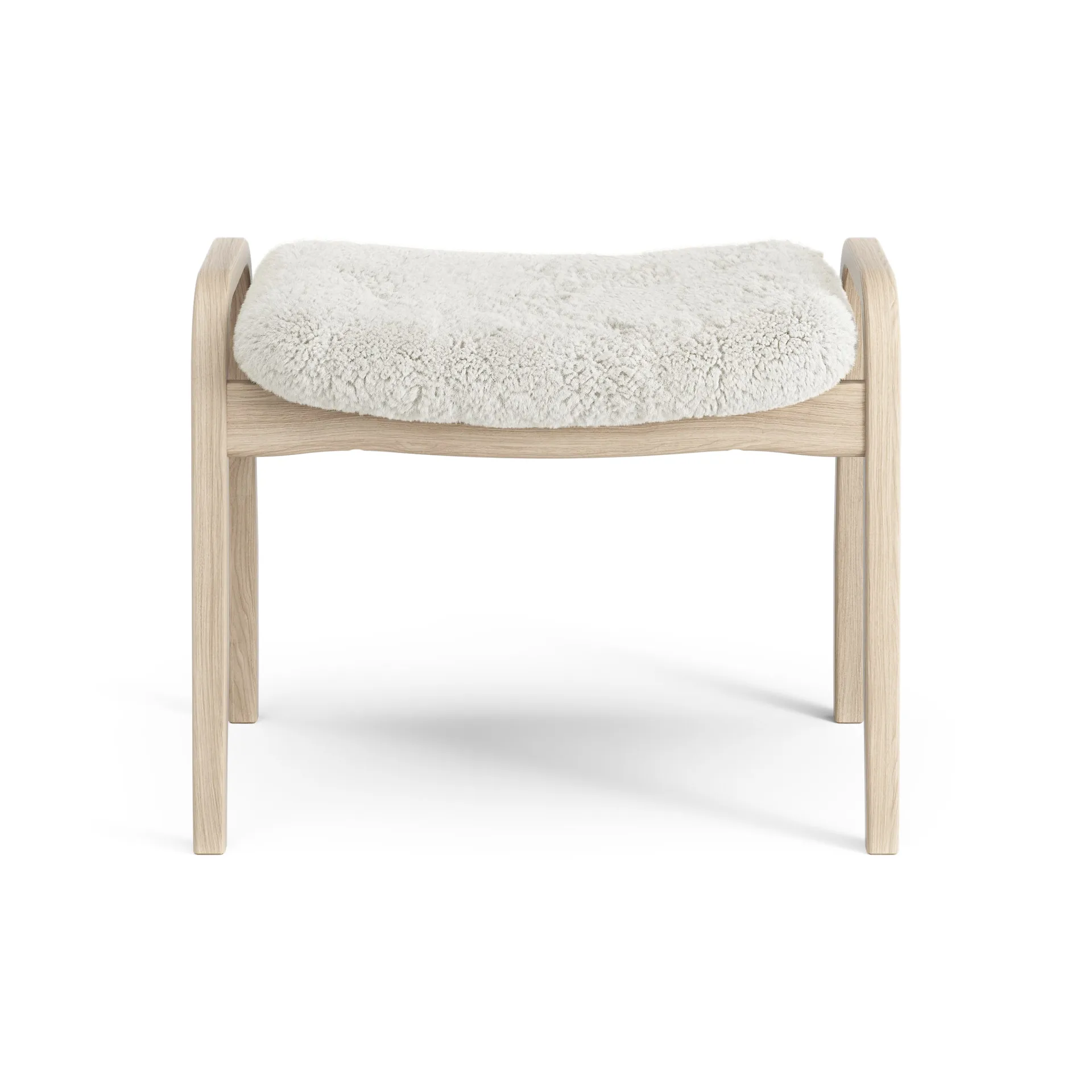Lamino foot stool white pigmented oak/sheep skin, Off white (white) Swedese