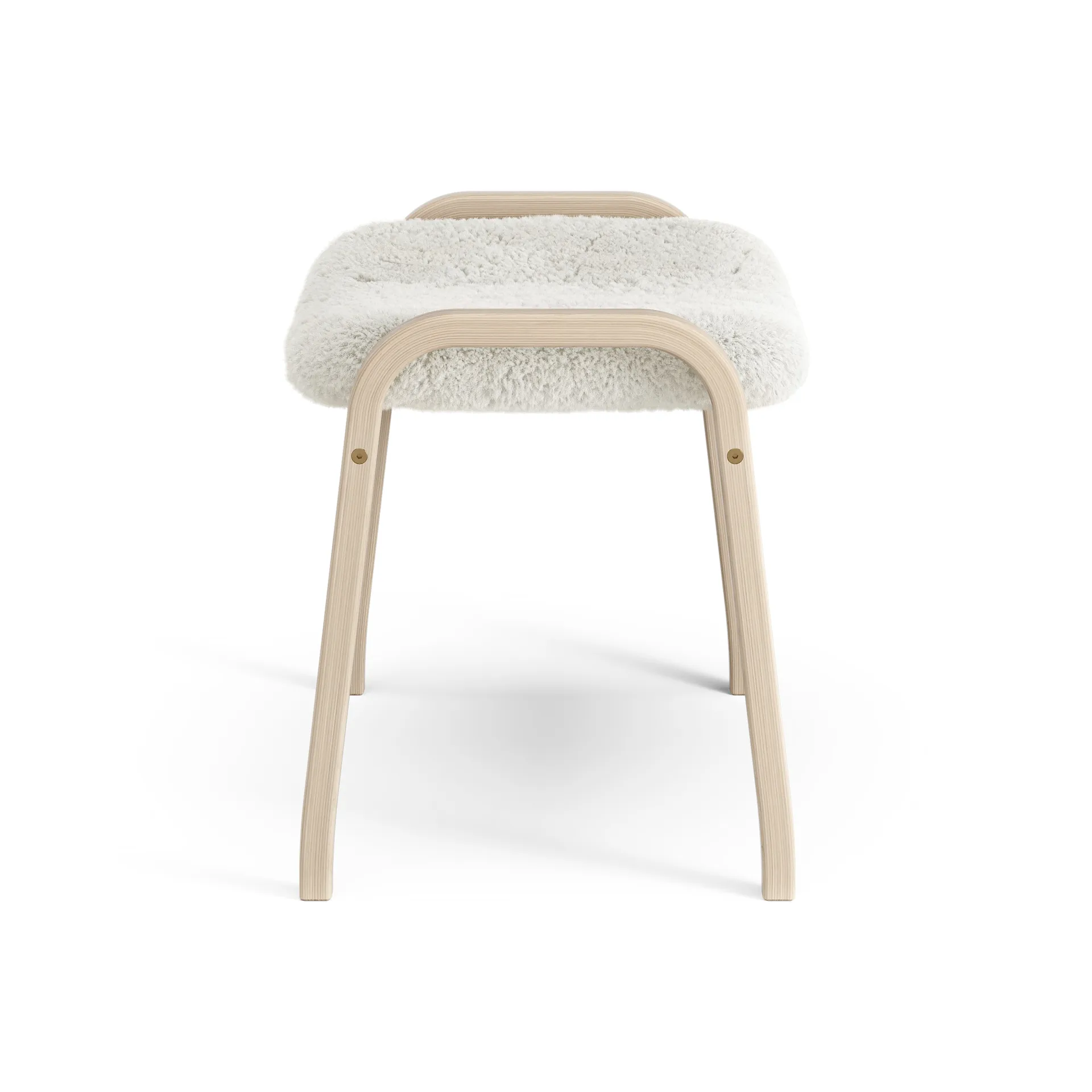 Lamino foot stool white pigmented oak/sheep skin, Off white (white) Swedese