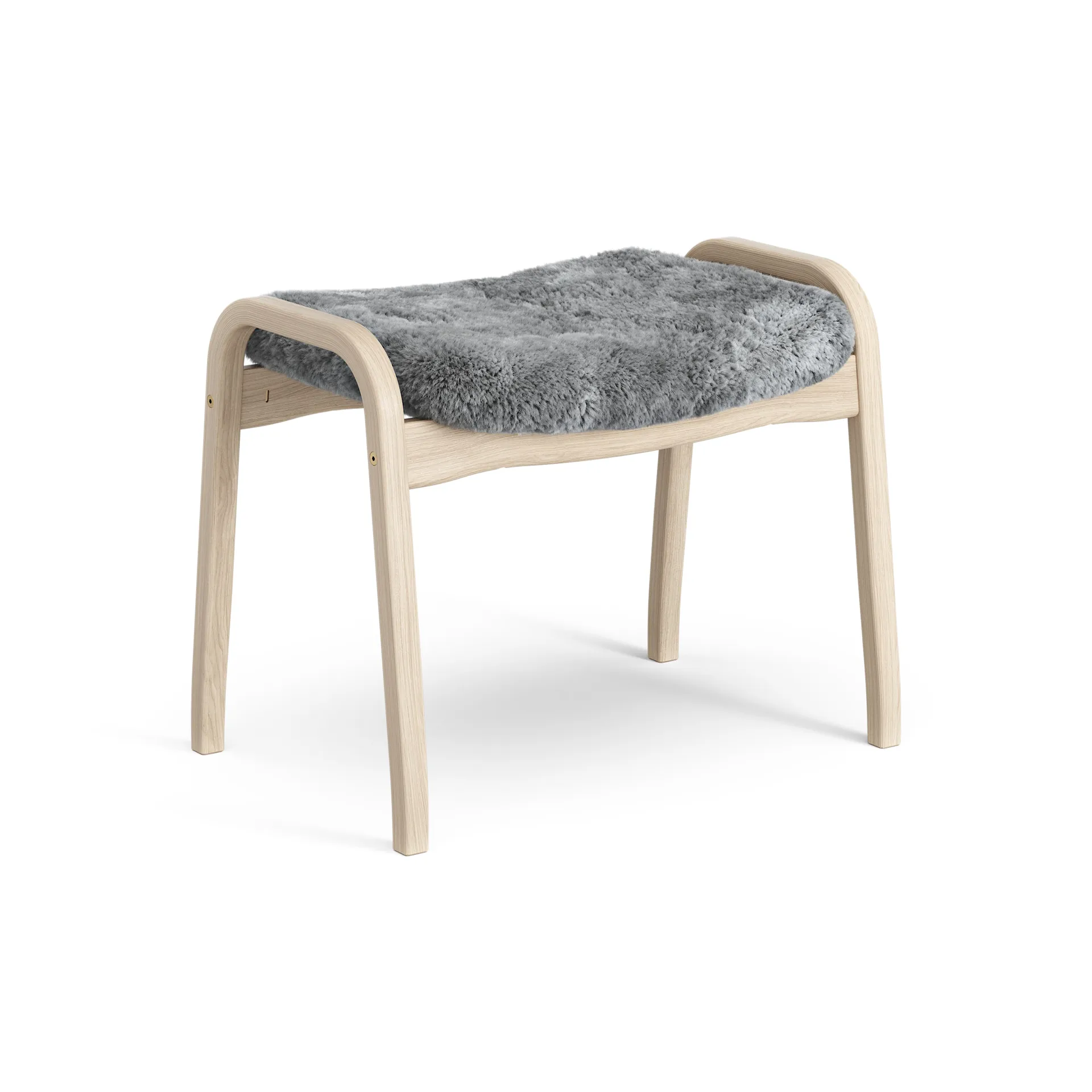 Lamino foot stool white pigmented oak/sheep skin, Scandinavian Grey (grey) Swedese