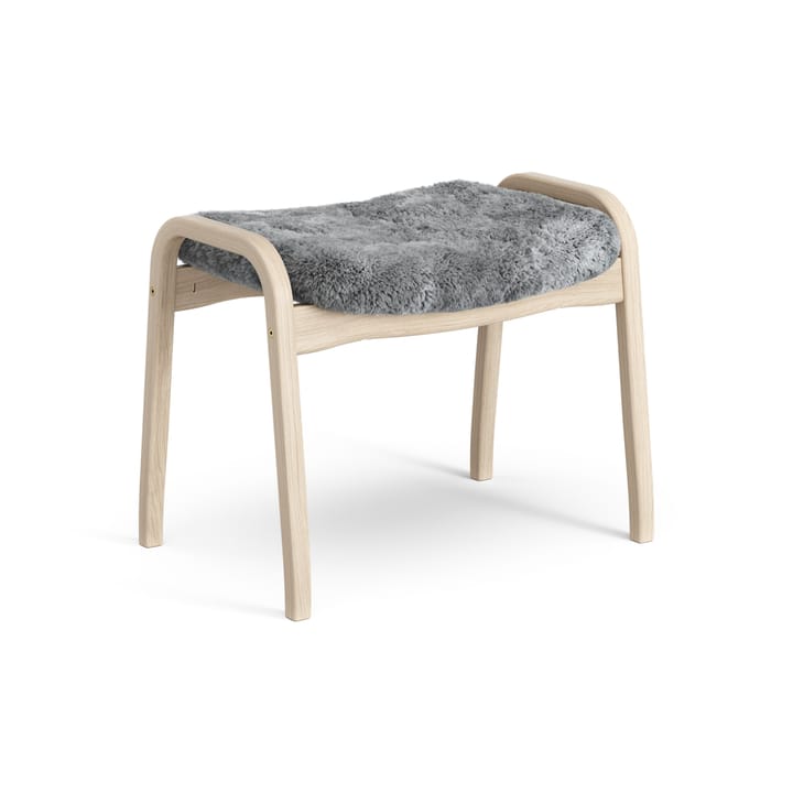 Lamino foot stool white pigmented oak/sheep skin - Scandinavian Grey (grey) - Swedese