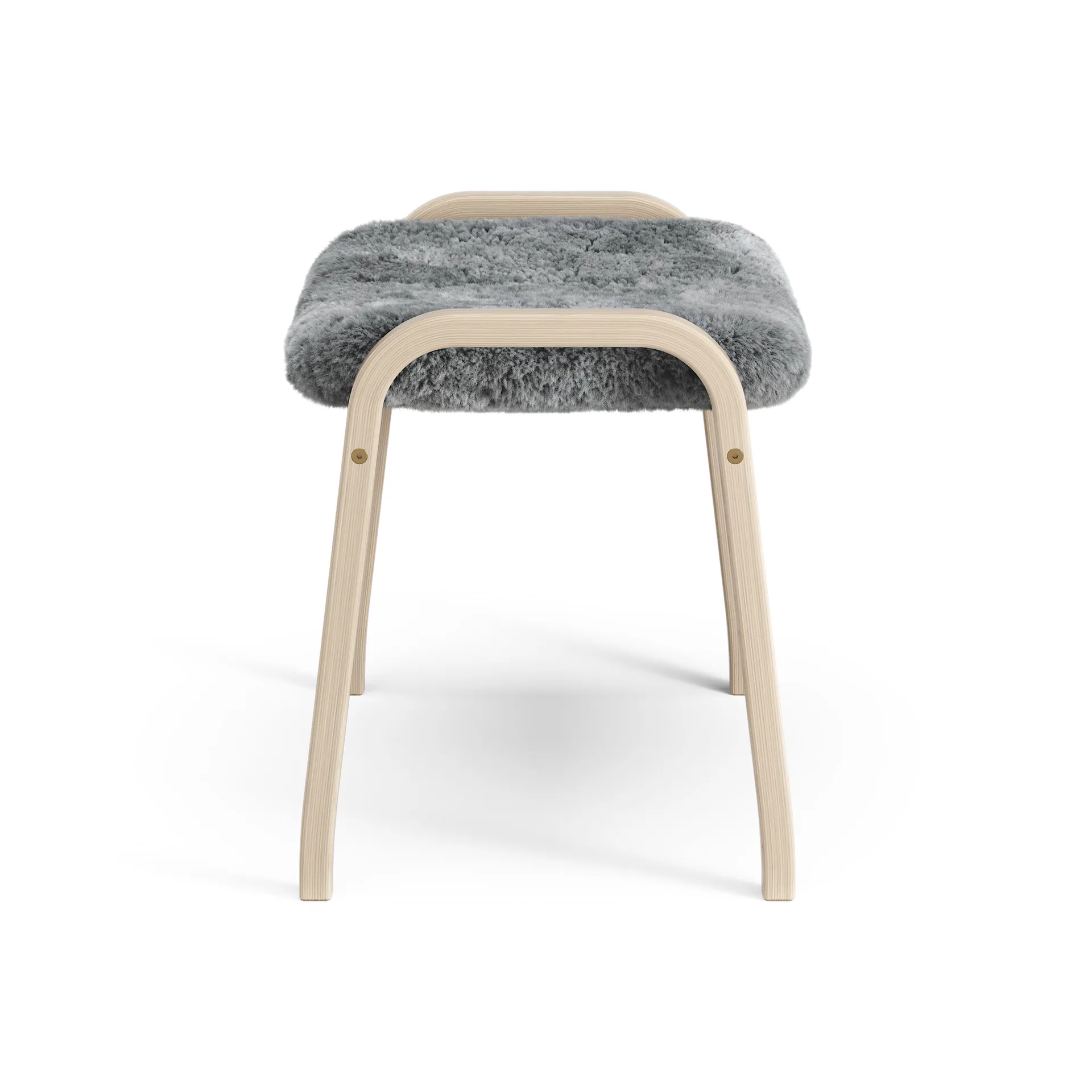 Lamino foot stool white pigmented oak/sheep skin, Scandinavian Grey (grey) Swedese