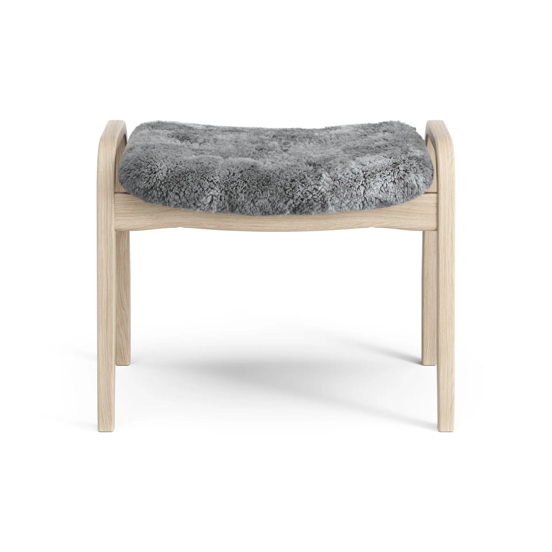 Lamino foot stool white pigmented oak/sheep skin, Scandinavian Grey (grey) Swedese