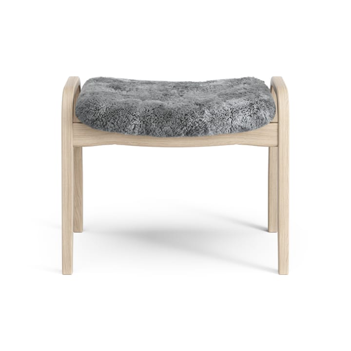 Lamino foot stool white pigmented oak/sheep skin - Scandinavian Grey (grey) - Swedese