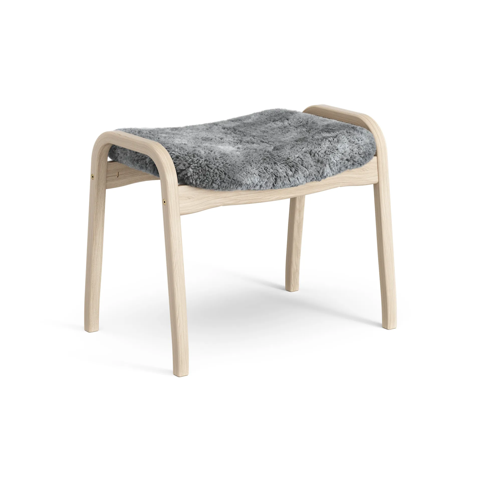Lamino foot stool white pigmented oak/sheep skin, Scandinavian Grey (grey) Swedese