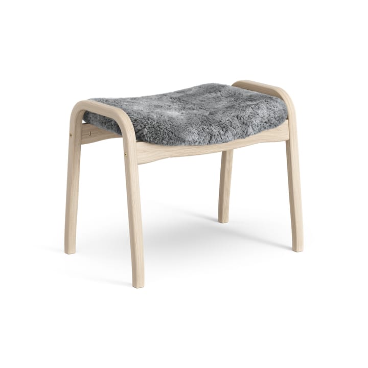 Lamino foot stool white pigmented oak/sheep skin - Scandinavian Grey (grey) - Swedese