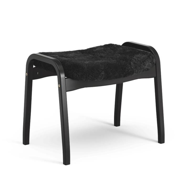 Lamino footstool - Sheepskin black-black stained beech - Swedese