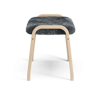Lamino footstool - Sheepskin Charcoal-lacquered beech - Swedese