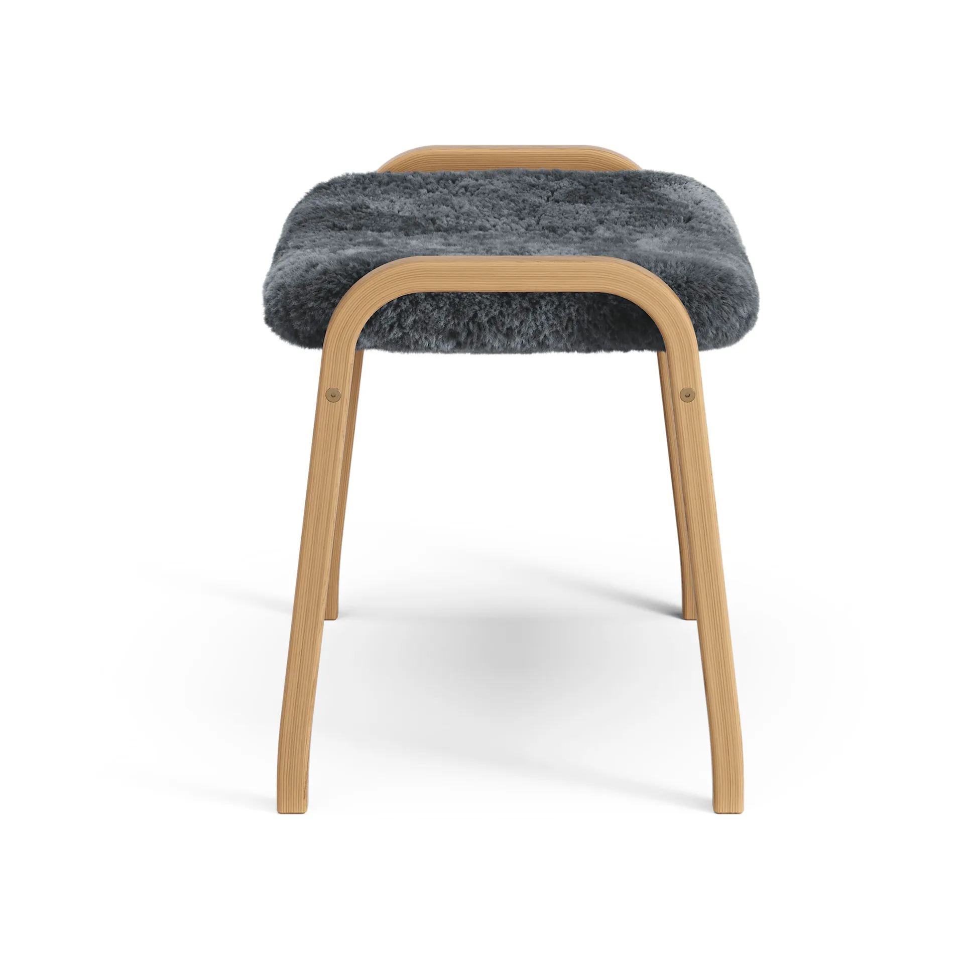 Lamino footstool, Sheepskin Charcoal-oiled oak Swedese