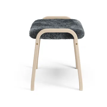 Lamino footstool - Sheepskin Charcoal-white pigmented oak - Swedese